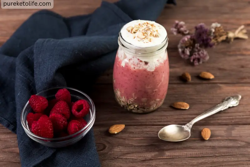 raspberry almond keto smoothie