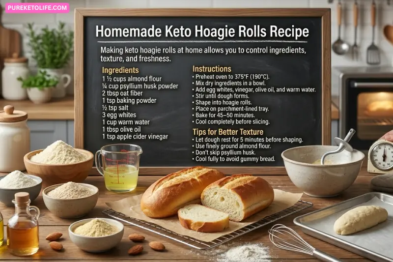 homemade keto hoagie rolls recipe
