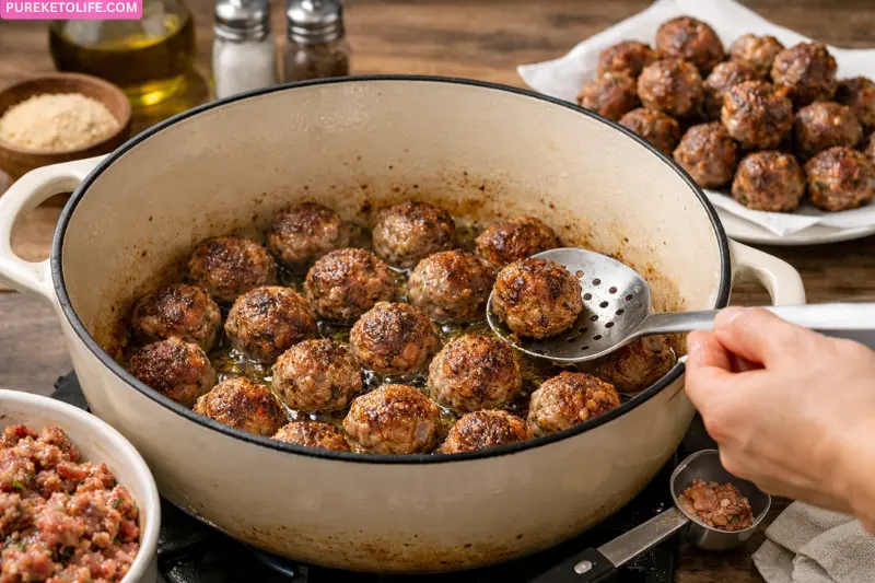 brown the meatballs