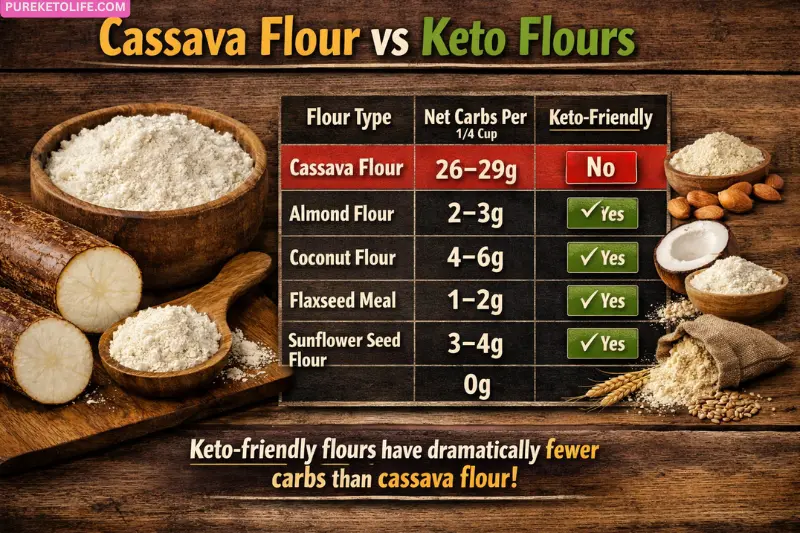 cassava flour vs keto flours