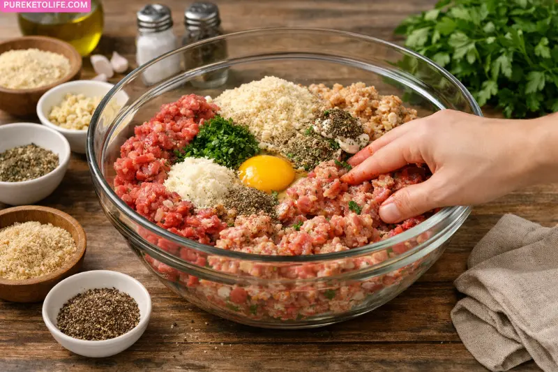 make the meatball mixture
