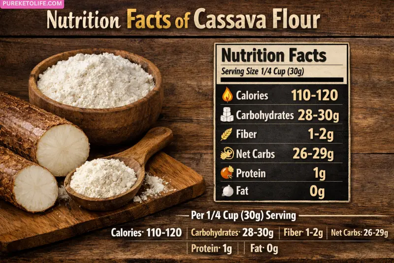 nutrition facts of cassava flour