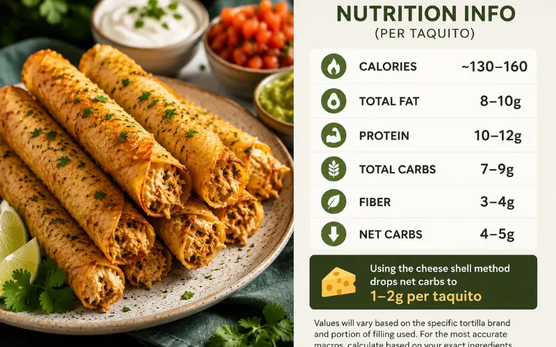 nutrition information per taquito