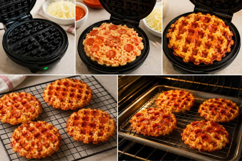 the secret to crispy keto pizza waffles