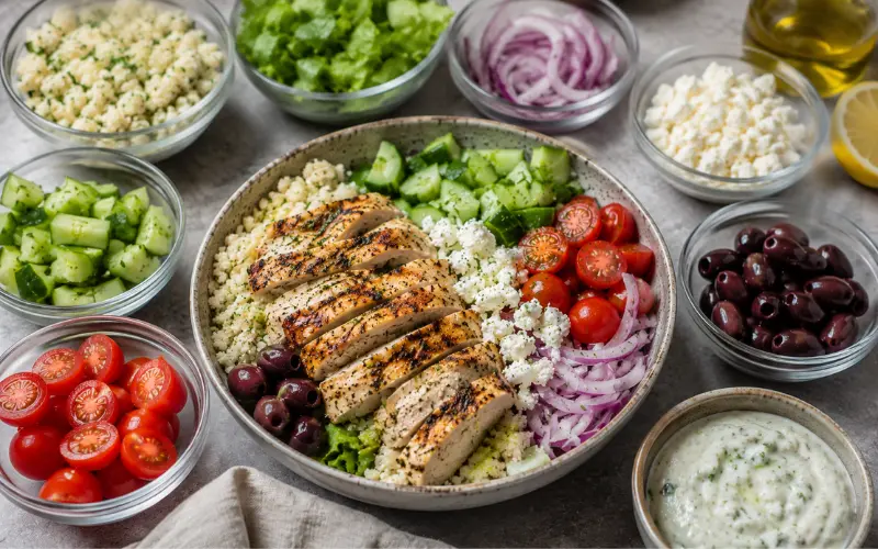 building your bowl base protein toppings