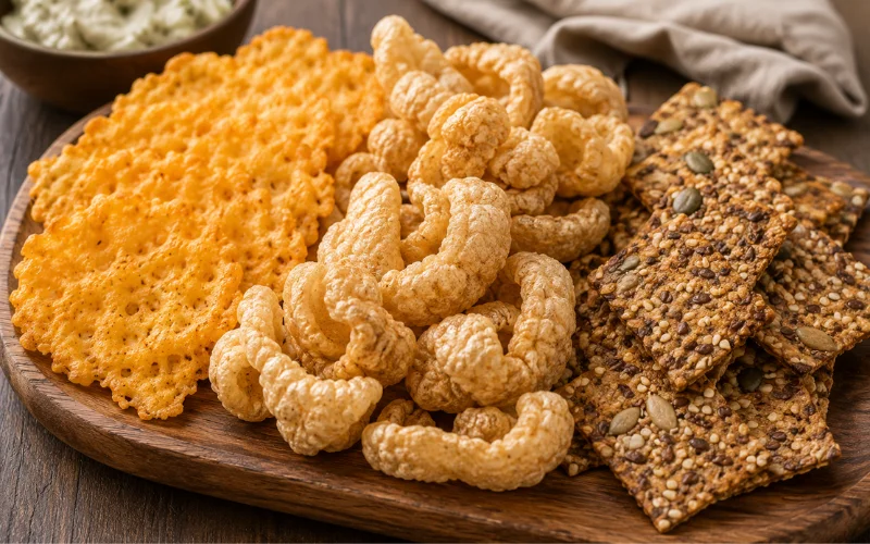 crunchy and salty