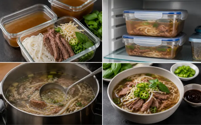 how to store and reheat keto pho