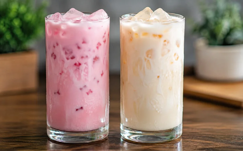 keto pink and white drinks