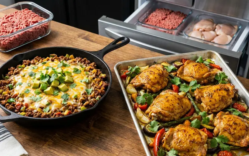 ground beef and chicken