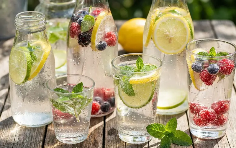 sparkling and flavored water