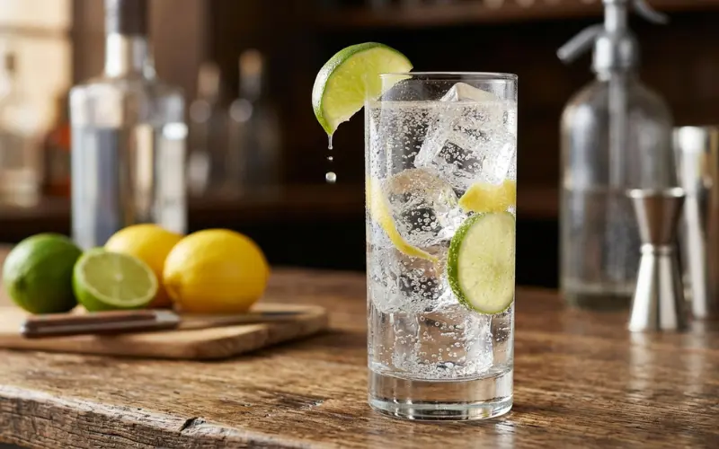 vodka soda with fresh citrus