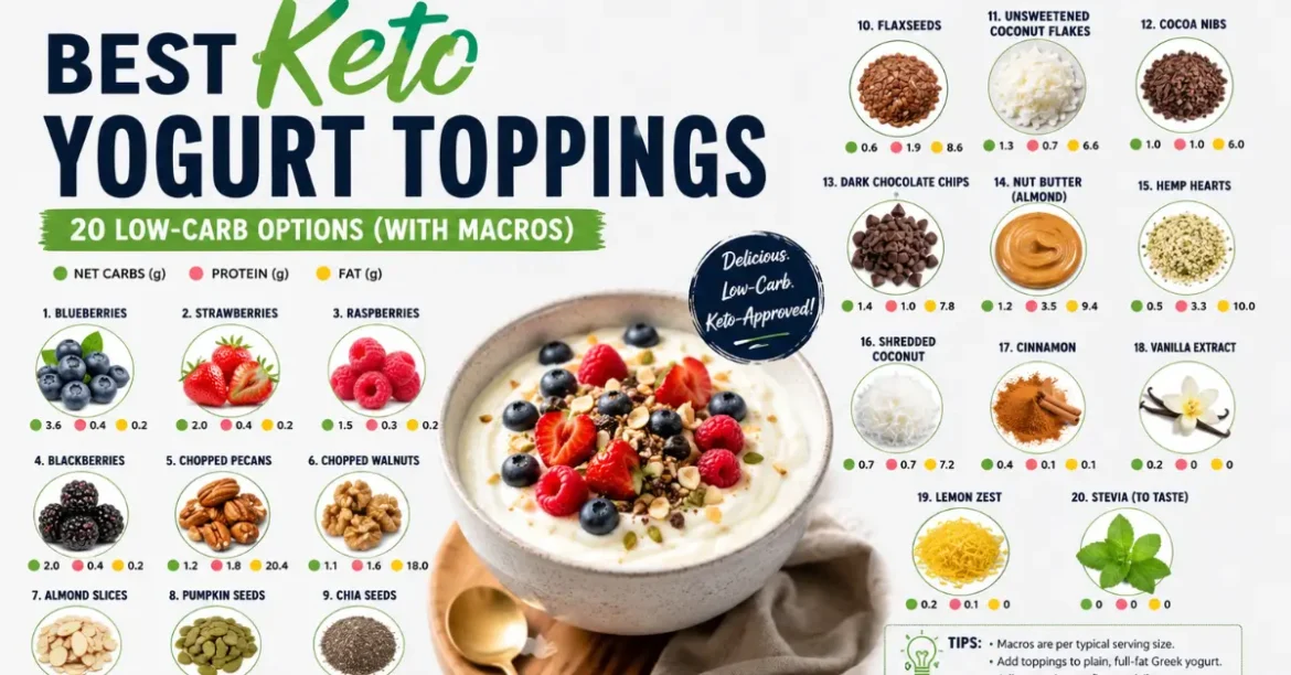 best keto yogurt toppings 20 low carbs options with macros