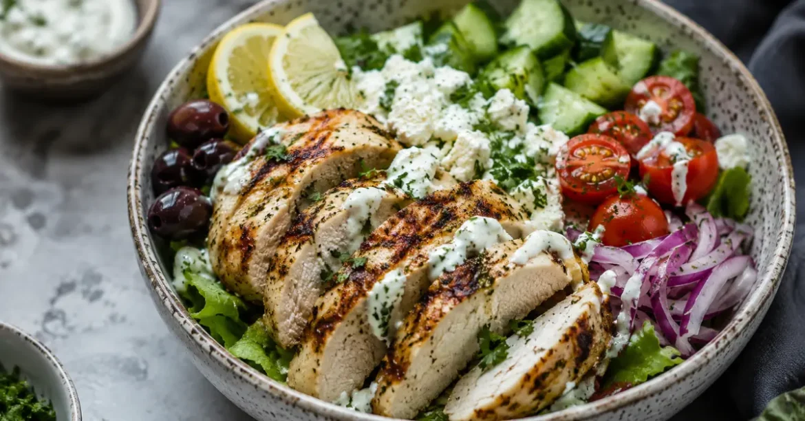 keto greek chicken bowl